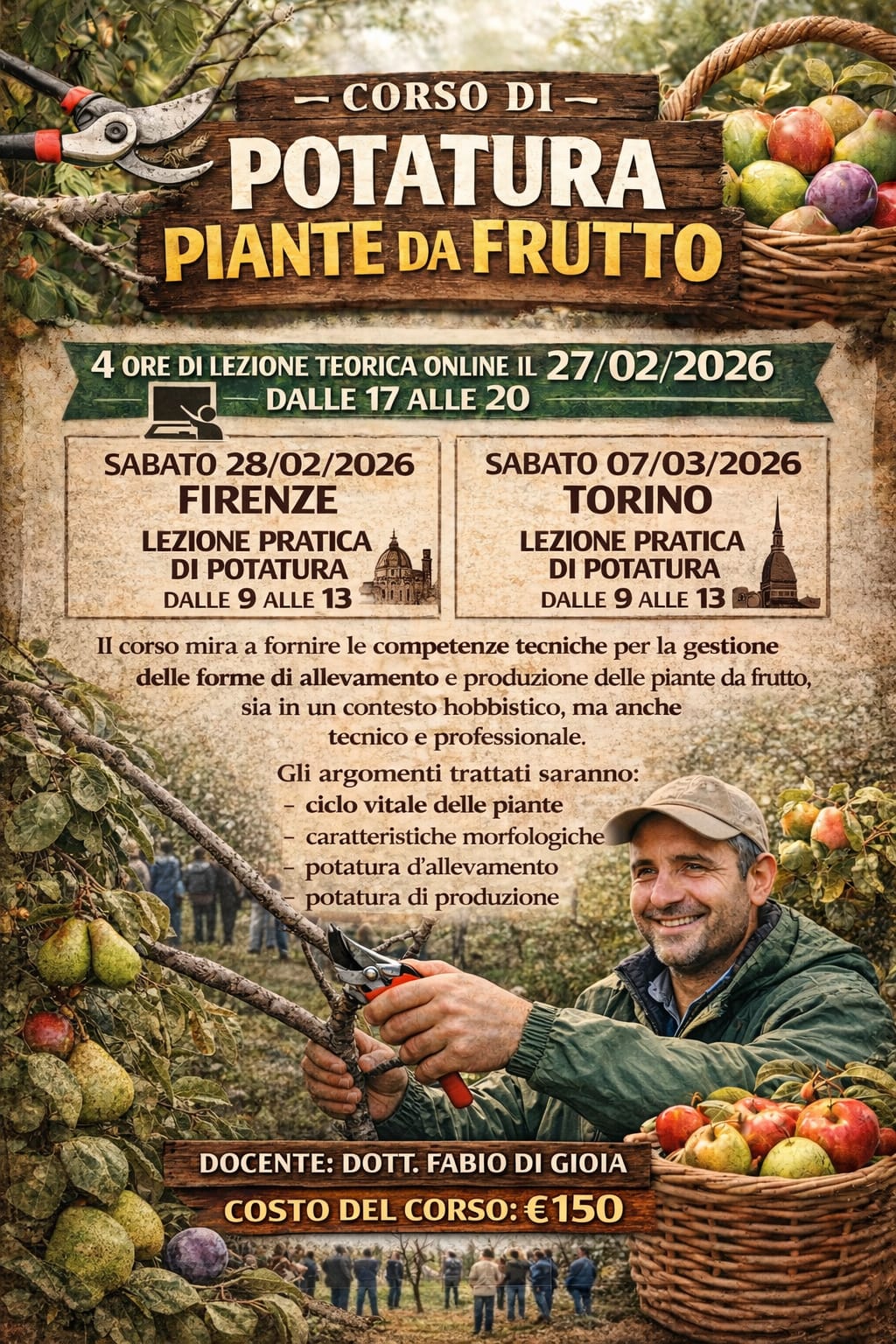 Giornate di potatura delle piante da frutto